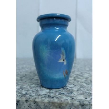 urne souvenir image imprimée- colombe et mains