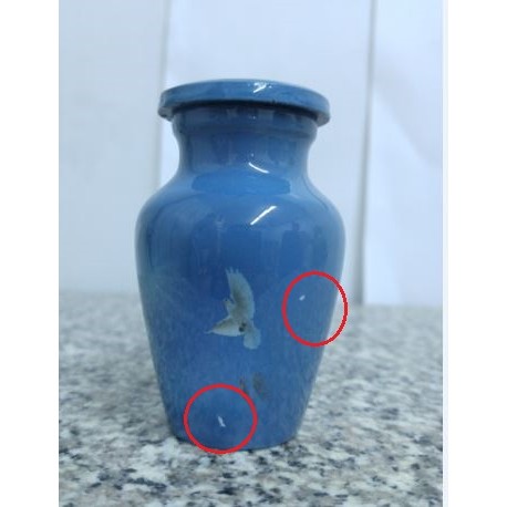urne souvenir image imprimée- colombe et mains