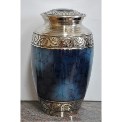 Urne couleur bleu marble  (Bleu de Feu) avec nickel