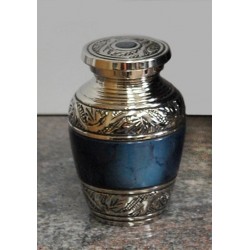 Urne souvenir - Bleu marbre avec nickel