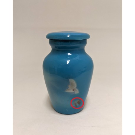 urne souvenir image imprimée- colombe et mains